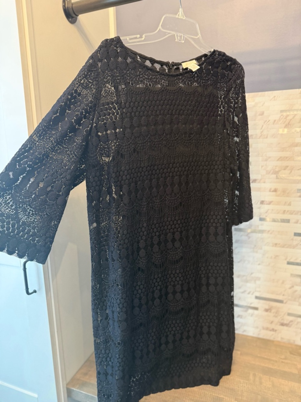 Black Crochet Lace Shift Dress CHICOS 2.5